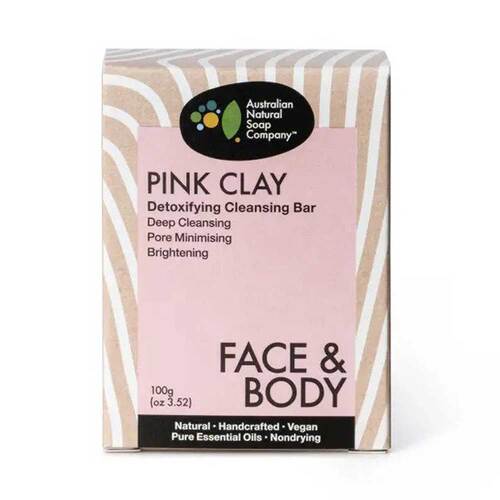 The ANSC Australian Pink Clay Solid Soap - 100g | L'Organic Australia