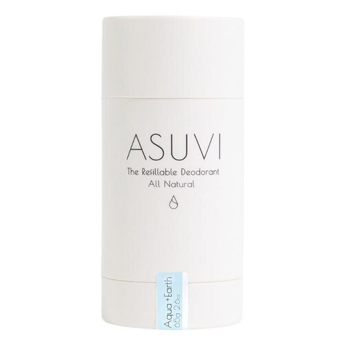 ASUVI Refillable Deodorant Aqua + Earth White Tube - 65g | L'Organic Australia