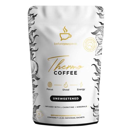 Before You Speak Thermo Coffee Unsweetened - 6.5g x 7 Pack | L'Organic Australia