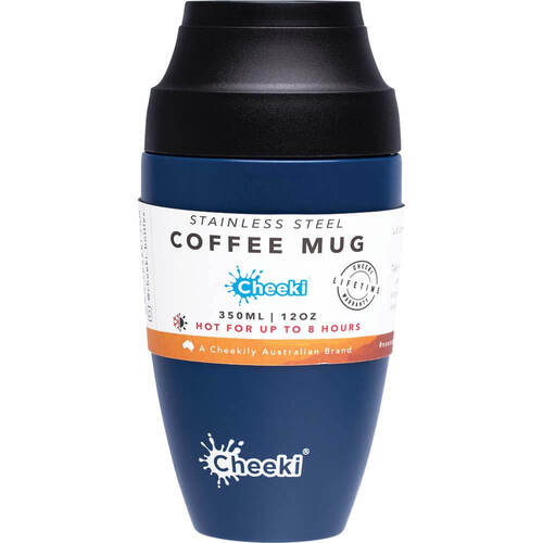 Cheeki Leakproof Coffee Mug - Sapphire Blue - 350ml | L'Organic Australia