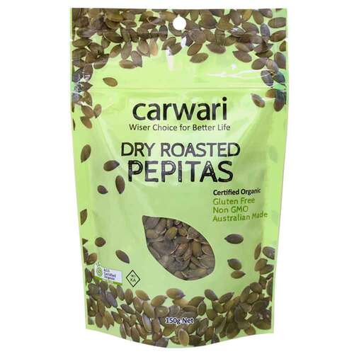 Carwari Organic Pepitas Dry Roasted 150g  | L'Organic Australia