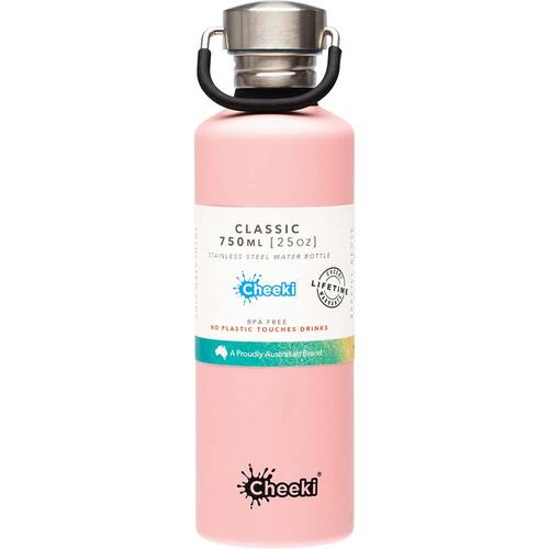 Cheeki Stainless Steel Classic Water Bottle - Pink - 750ml | L'Organic Australia