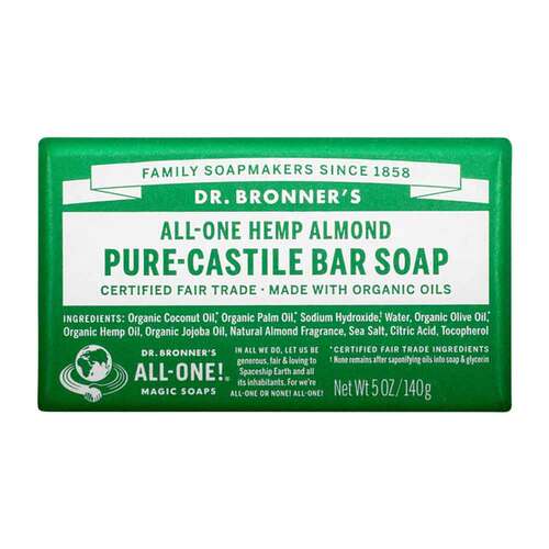Dr Bronner's Pure-Castile Bar Soap - Almond - 140g | L'Organic Australia