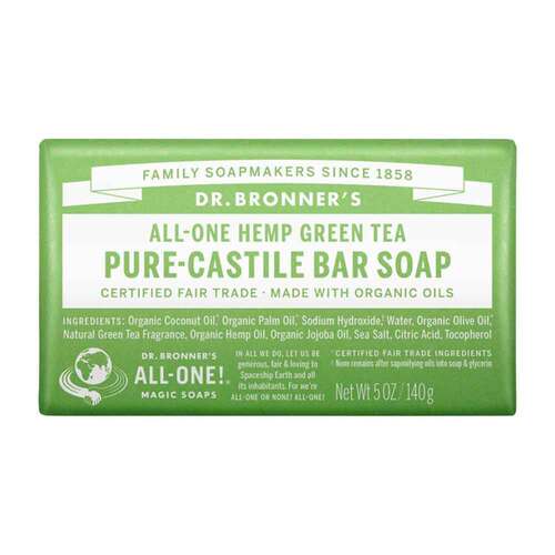 Dr Bronner's Pure-Castile Bar Soap - Green Tea - 140g | L'Organic Australia