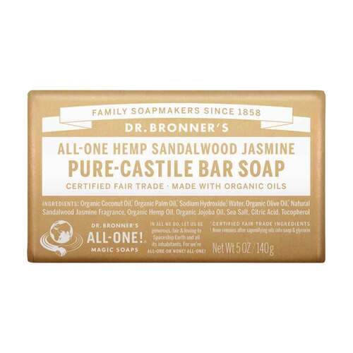 Dr Bronner's Pure-Castile Bar Soap - Jasmine & Sandalwood - 140g | L'Organic Australia