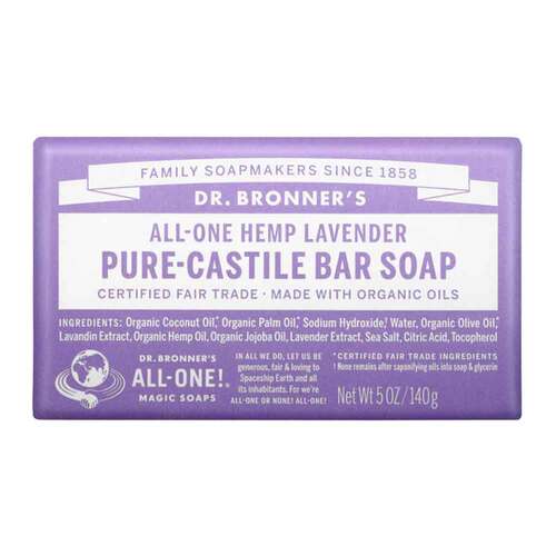 Dr Bronner's Pure-Castile Bar Soap - Lavender - 140g | L'Organic Australia