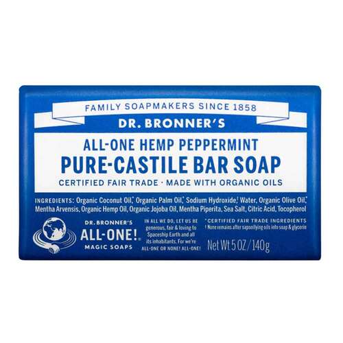 Dr Bronner's Pure-Castile Bar Soap - Peppermint - 140g | L'Organic Australia