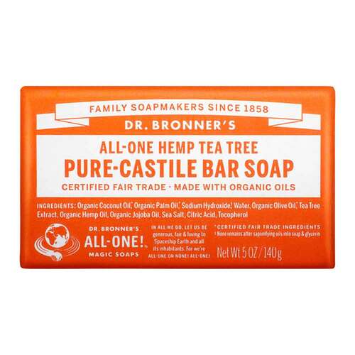 Dr Bronner's Pure-Castile Bar Soap - Tea Tree - 140g | L'Organic Australia