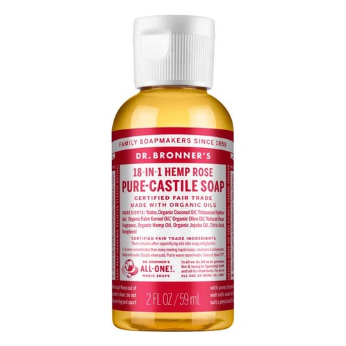 Dr Bronner's Pure Castile Liquid Soap - Rose - 59ml | L'Organic Australia