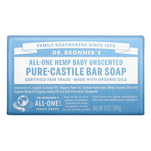 Dr Bronner's Original Bar Soap - Baby/Unscented - 140g | L'Organic Australia