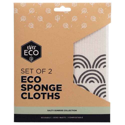Ever Eco Eco Sponge Cloths Salty Sunrise - 2 Pack | L'Organic Australia