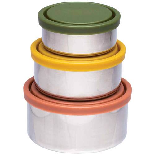 Ever Eco Stainless Steel Round Nesting Containers Autumn Collection - 3 Pack | L'Organic Australia