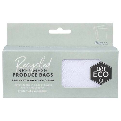Ever Eco Reusable Produce Bags Recycled Polyester Mesh - 4 Pack | L'Organic Australia