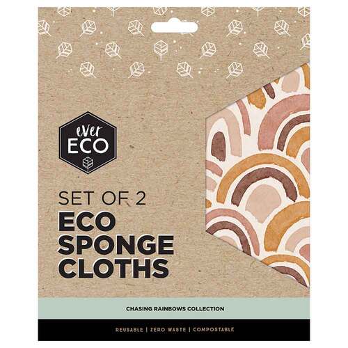 Ever Eco Sponge Cloths Chasing Rainbows Collection - 2 Pack | L'Organic Australia