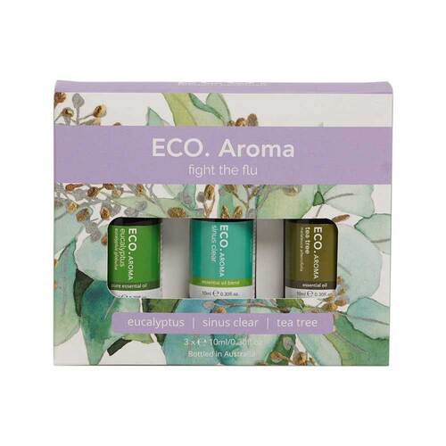 Eco Aroma Essential Oil Trio - Fight The Flu - 10ml x 3 Pack | L'Organic Australia