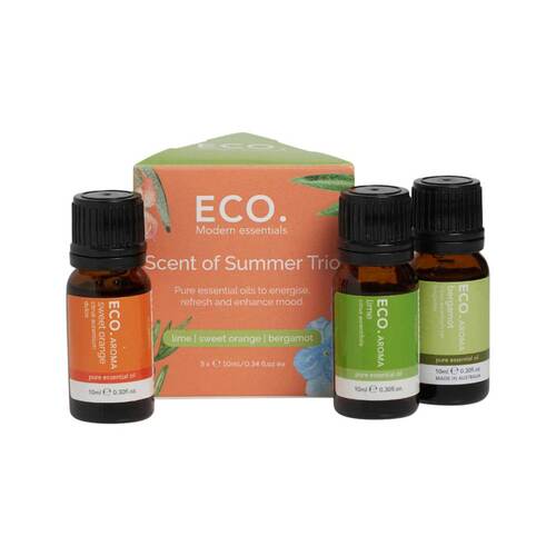 Eco Aroma Essential Oil Trio - Scents of Summer - 10ml x 3 Pack | L'Organic Australia