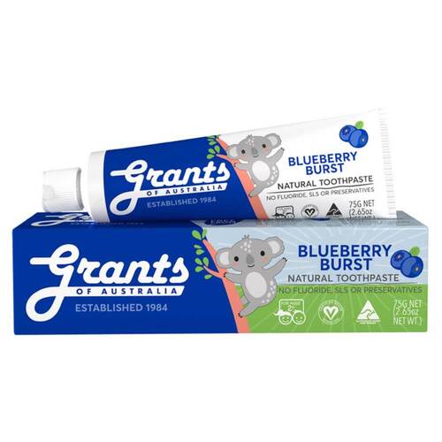 Grants Kids Natural Toothpaste - Blueberry Burst - 75g | L'Organic Australia