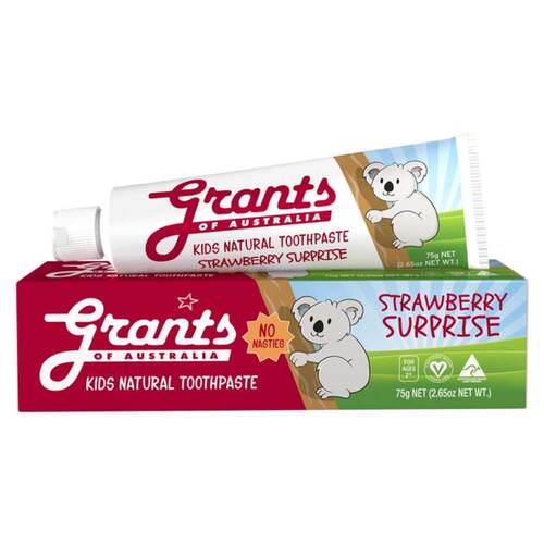 Grants Kids Natural Toothpaste - Strawberry Surprise - 75g | L'Organic Australia