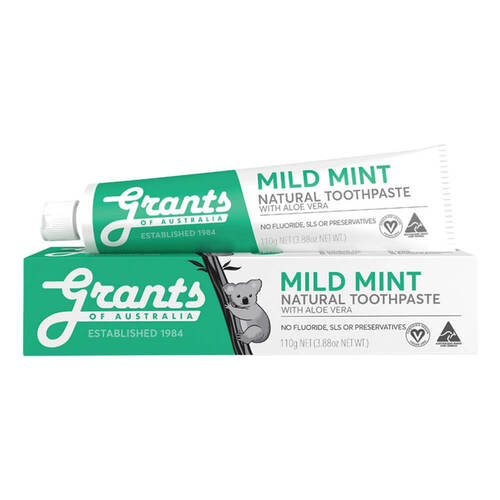 Grants Mild Mint with Aloe Vera Toothpaste - 110g | L'Organic Australia
