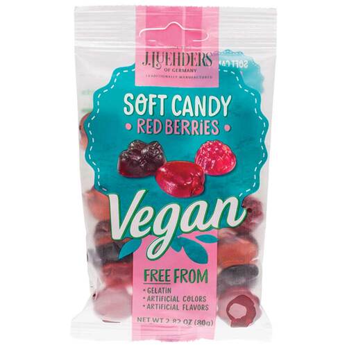 J Luehders Soft Vegan Lollies Red Berries - 80g | L'Organic Australia