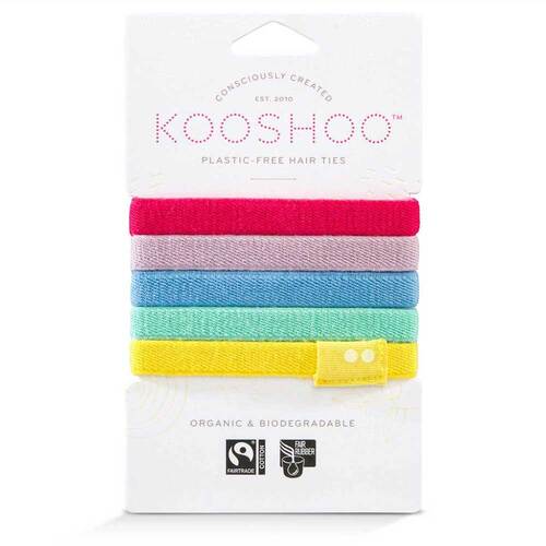 Kooshoo Certified Organic Hair Ties - Rainbow - 5 Pack | L'Organic Australia