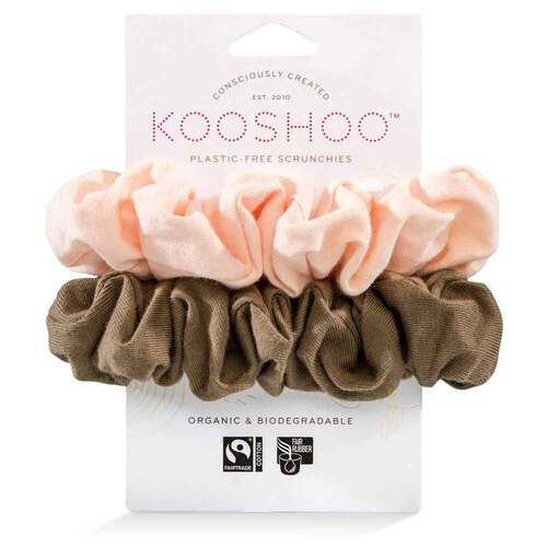 Kooshoo Organic Scrunchies - Blush Walnut - 2 Pack | L'Organic Australia