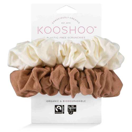 Kooshoo Organic Scrunchies - Cappuccino - 2 Pack | L'Organic Australia