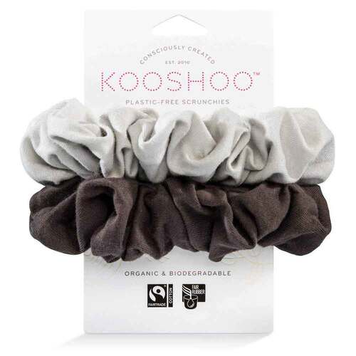 Kooshoo Organic Scrunchies - Moon Shadow - 2 Pack | L'Organic Australia