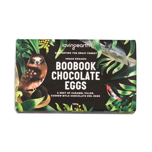Loving Earth Boobook Vegan Chocolate Caramel Eggs - 95g | L'Organic Australia