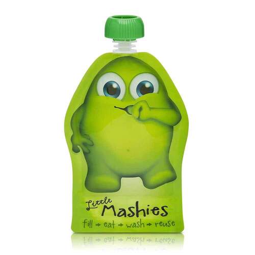 Little Mashies Reusable Baby Food Pouch 2 pack - Green | L'Organic Australia