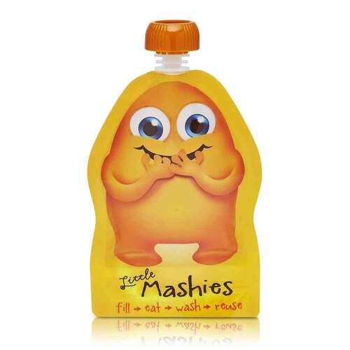 Little Mashies Reusable Baby Food Pouch 2 pack - Orange | L'Organic Australia
