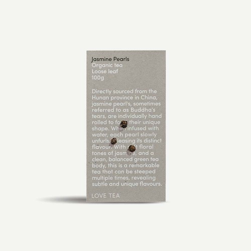 Love Tea Organic Jasmine Pearls Loose Leaf Tea - 100g | L'Organic Australia