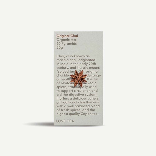 Love Tea Organic Original Chai Tea - 20 Pyramids | L'Organic Australia
