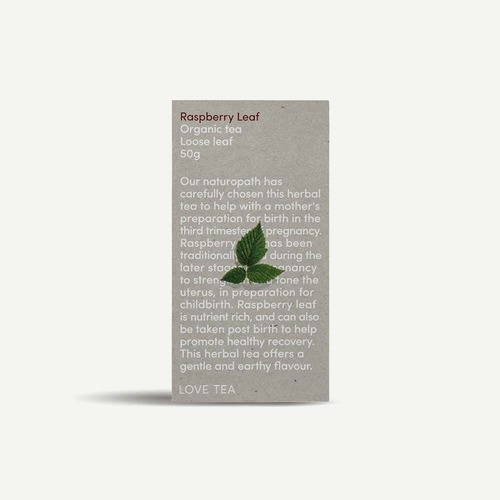 Love Tea Organic Raspberry Leaf Loose Leaf Tea - 50g | L'Organic Australia