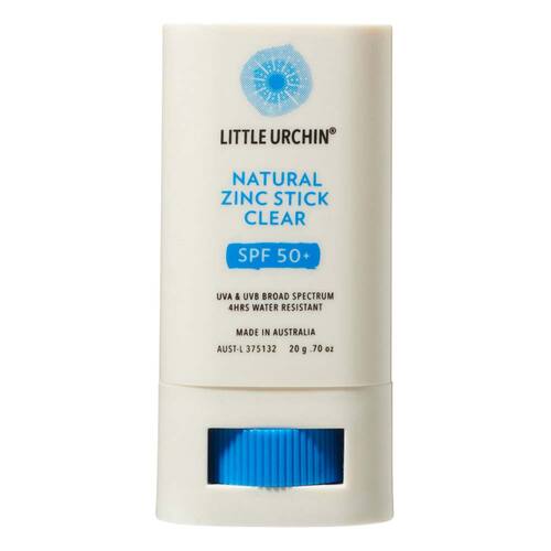 Little Urchin Natural Sunscreen Zinc Stick Clear SPF 50+ 20g | L'Organic Australia