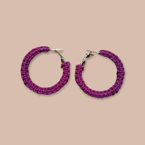 Macrame Earrings - Purple | L'Organic Australia