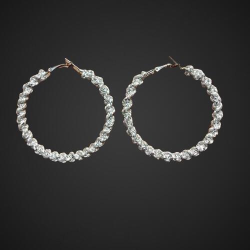 Macrame Earrings - White Gold | L'Organic Australia