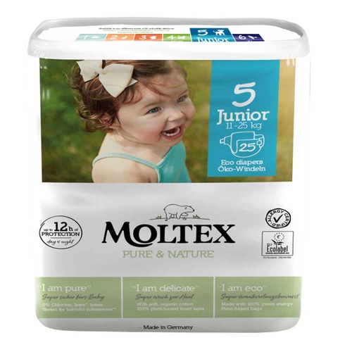 Moltex Eco Nappies Size 5 Junior 11-25kg - 25 Pack | L'Organic Australia