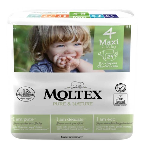 Moltex Eco Nappies Size 4 Maxi 7-18kg - 29 Pack | L'Organic Australia