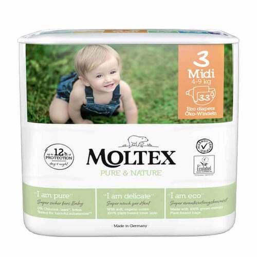Moltex Eco Nappies Size 3 Midi 4-9kg - 33 Pack | L'Organic Australia