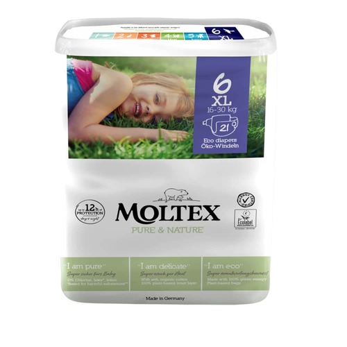 Moltex Eco Nappies Size 6 XL 16-30kg - 21 Pack | L'Organic Australia