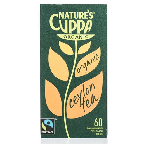 Nature's Cuppa Organic Ceylon Tea - 60 Tea Bags | L'Organic Australia