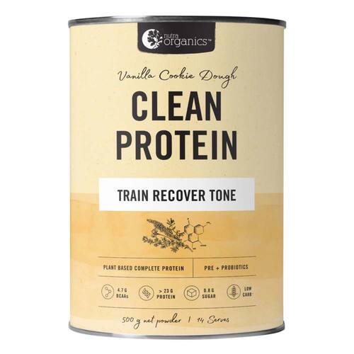 Nutra Organics Organic Clean Protein Vanilla Cookie Dough - 500g | L'Organic Australia