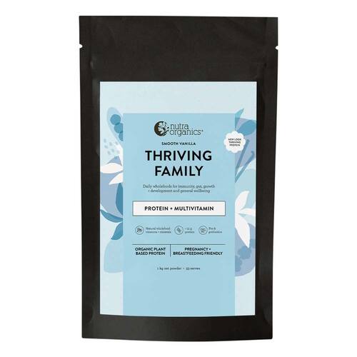 Nutra Organics Thriving Family Protein Smooth Vanilla - 1kg | L'Organic Australia