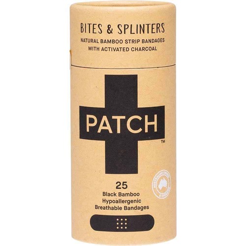 PATCH Organic Bamboo Strip Bandages - Activated Charcoal - 25 Pack | L'Organic Australia