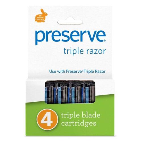 Preserve Triple Shave Razor Replacement Blades - 4 Pack | L'Organic Australia