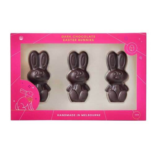 Ratio Cocoa Roasters Dark Chocolate Vegan Easter Bunny Trio - 120g | L'Organic Australia