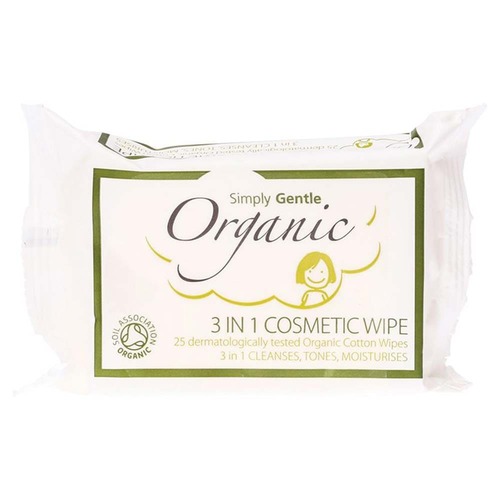 Simply Gentle Organic 3 in 1 Cosmetic Wipes - 25 Pack | L'Organic Australia
