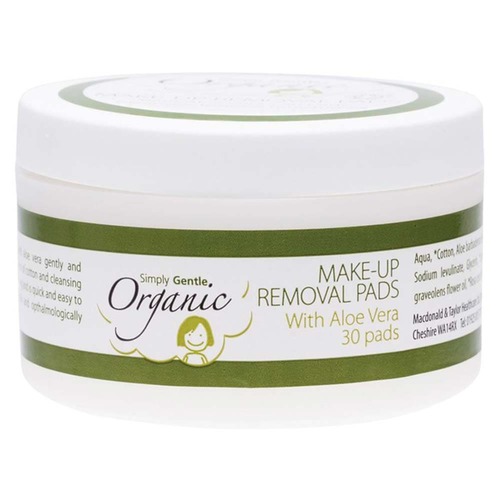 Simply Gentle Organic Facial Cleansing Pads With Organic Aloe Vera - 30 Pack | L'Organic Australia