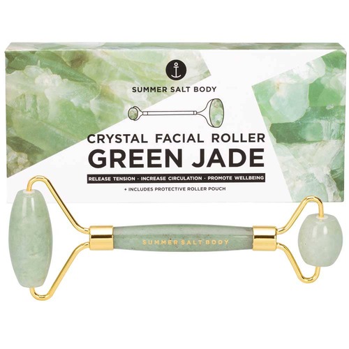 Summer Salt Body Crystal Facial Roller - Green Jade | L'Organic Australia
